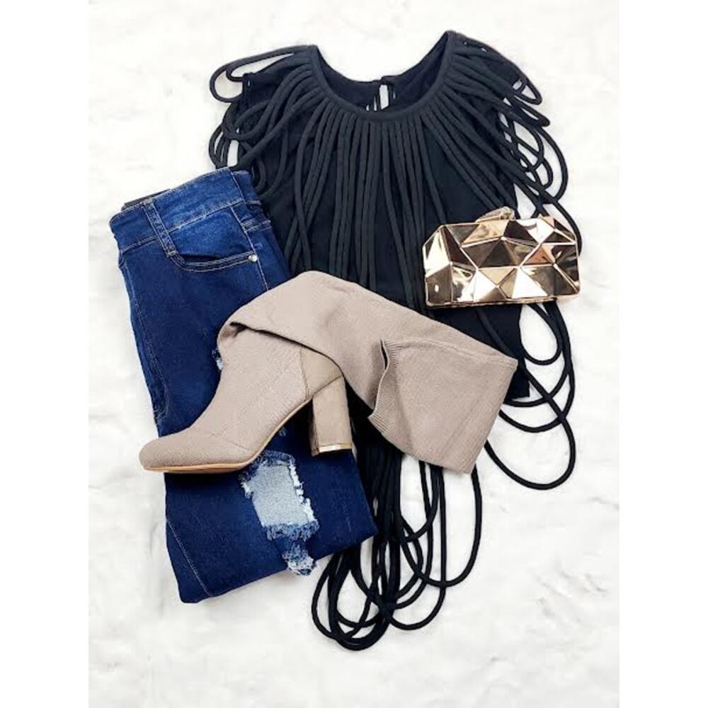 Warm Cozy Stretch Knit Boots